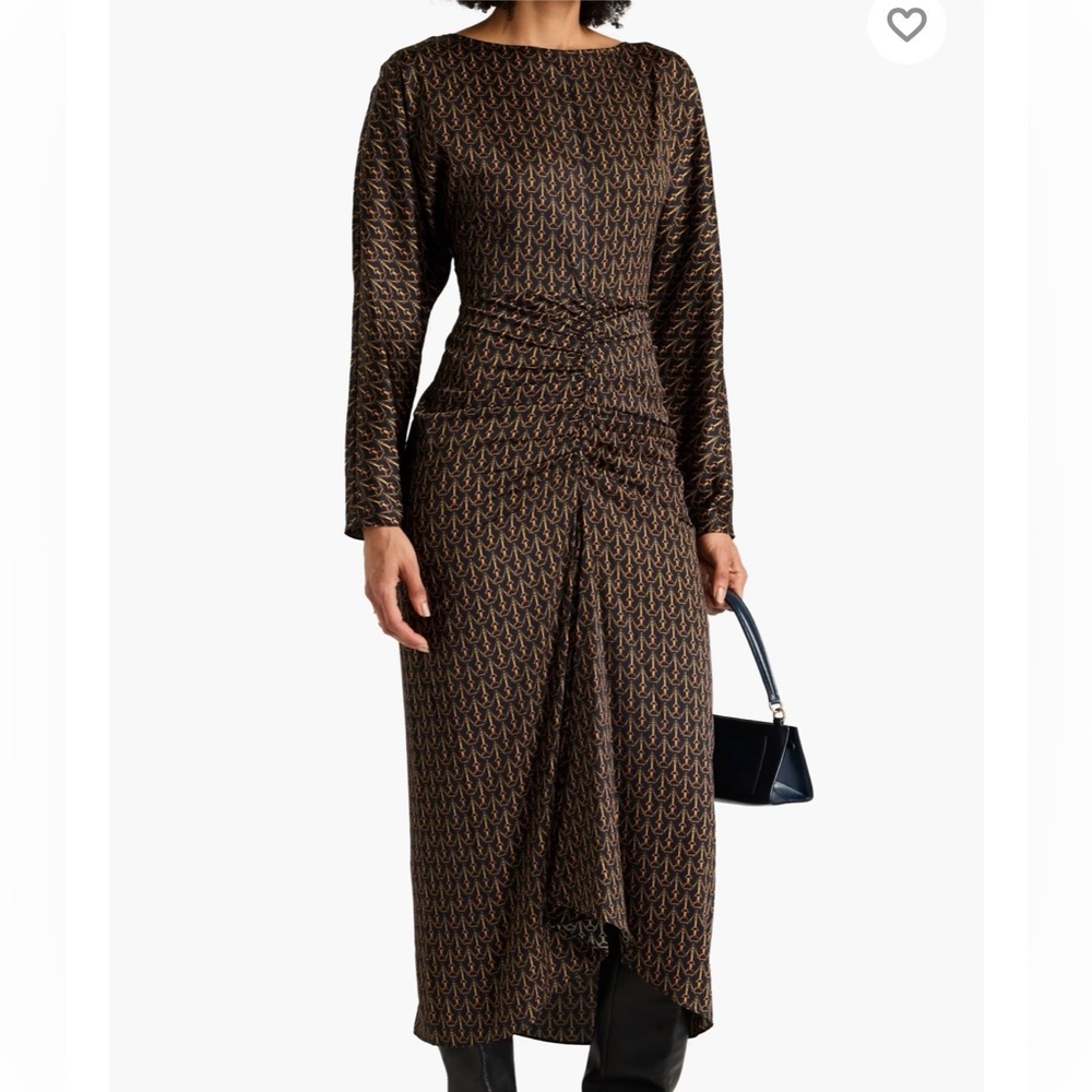 Veronica Beard Black and Brown Long Sleeve Dress